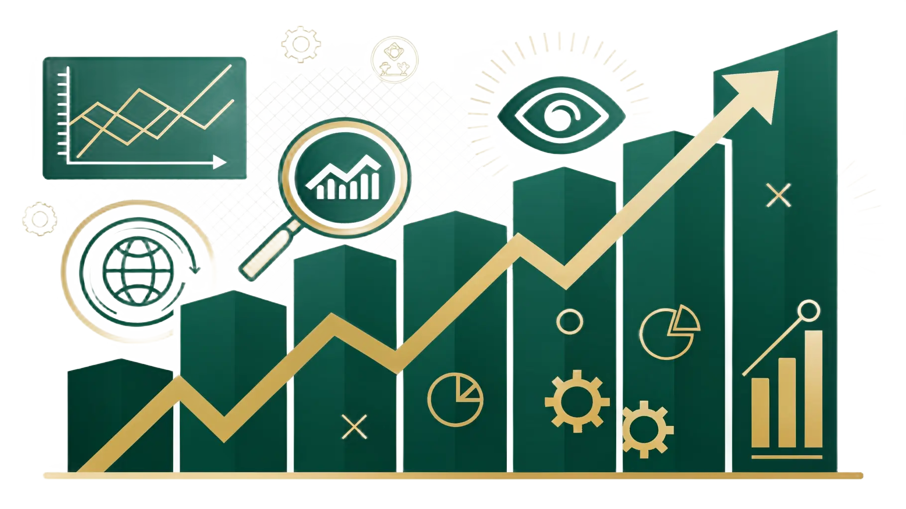 SEO services illustration showing growth and visibility.